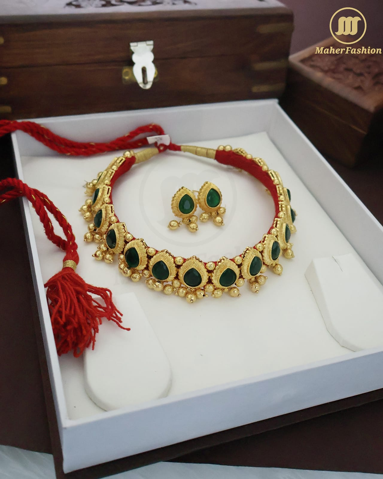 Golden Designer Gadi Necklace